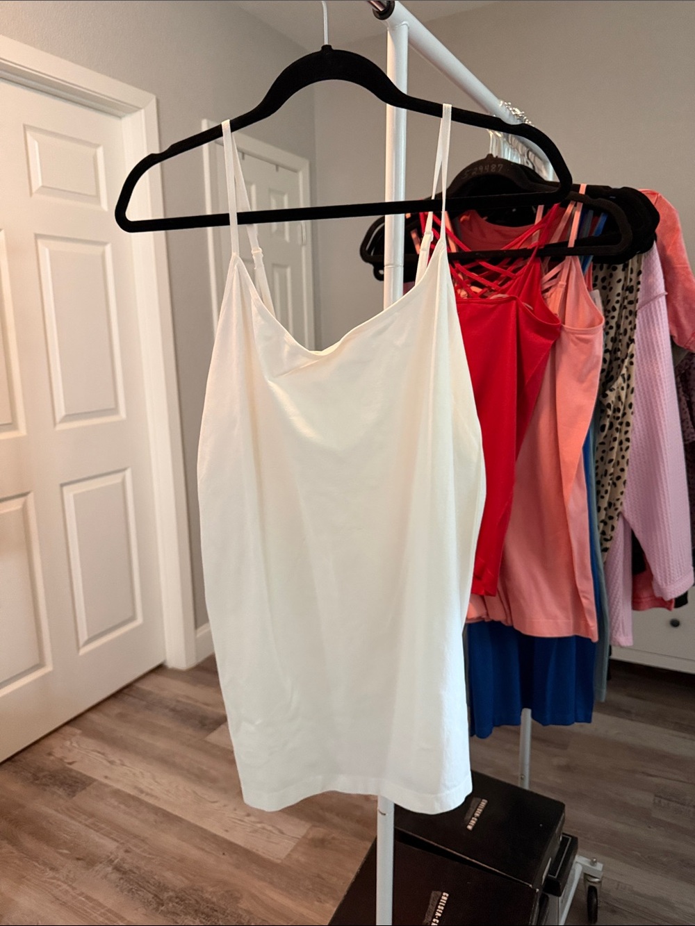 Women’s White Satin Cami with Adjustable Straps